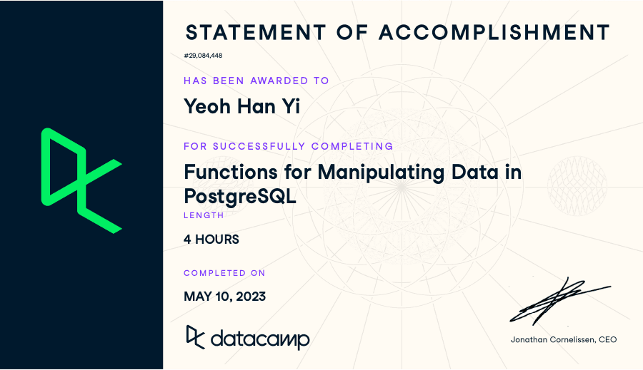 Functions for Manipulating Data in PostgreSQL